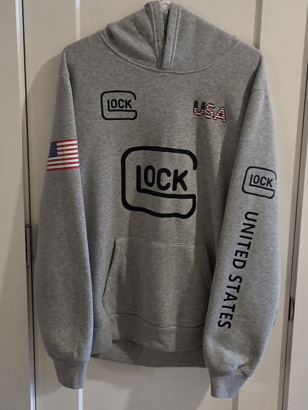 Glock USA Lightweight Pullover Hoodie Poly Sweatshirt - Size Large - Light Grey